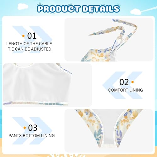 Bohemian Girl Two Piece Kids Bikini Set Scoop Neck Bathing Suit Swimwear Cute Shoulder Strap4