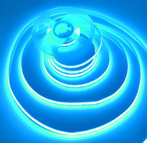 Image of COB Strip Lights,DC12V 16.4ft /5m Super Bright Dimmable 32000LM LED Light Strips, High Density Non-Waterproof 1600 LEDs Ribbon Light, More Evener Lighting Than SMD Strip Lights (Ice Blue)