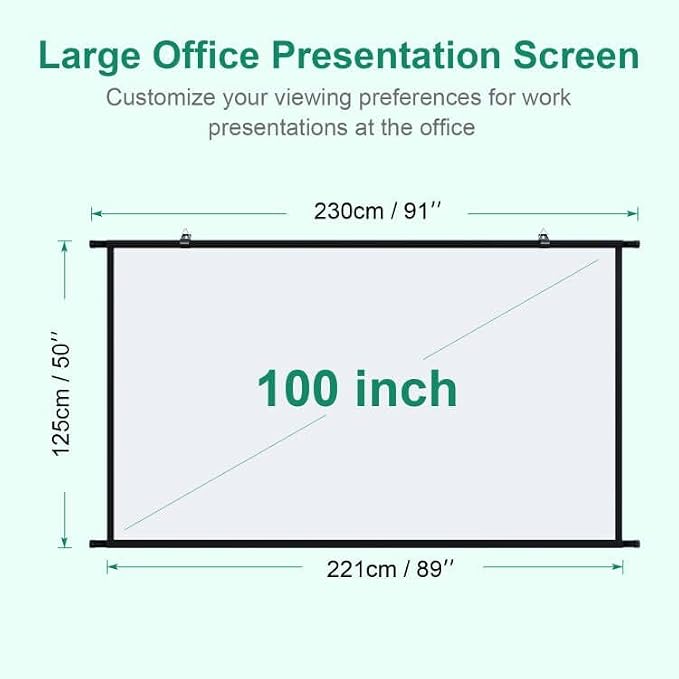 Pantalla de proyección negra 100" 16:9 para cine en casa miniatura 6