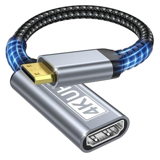 Adattatore Mini HDMI a HDMI, Mini HDMI Maschio a HDMI Femmina 4K 60Hz 18Gbps con 3D HDR Ethernet ARC, Compatibile con DSLR, Raspberry Pi Zero W, Laptop, Tablet, HDTV, Kamera, Proiettore