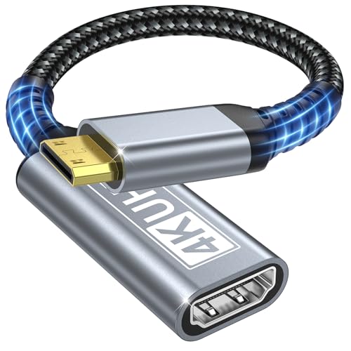 ZEENVIC Mini HDMI auf HDMI Adapter, Mini HDMI Adapter 4K 60Hz 18Gbps mit 3D HDR Ethernet ARC, Kompatibel mit DSLR, Raspberry Pi Zero W, Laptop, Tablet, HDTV, Kamera, Projektor
