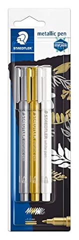 STAEDTLER 8323-S BK3 Design Journey metaliczne długopisy - złoty, srebrny i biały (3 sztuki)