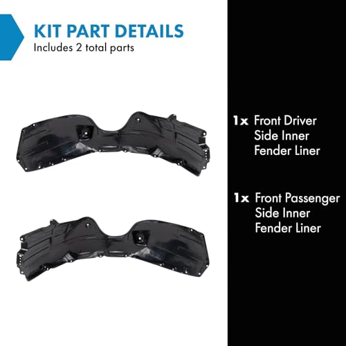 Image of TRQ Front Inner Fender Liner Set Compatible with 2015-2017 Toyota Camry TO1248187 TO1249187