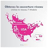 Karta SIM travSIM USA, Kanada, Meksyk | Sieć T-Mobile | 50 GB danych dla USA, 5 GB dla Kanady i Meksyku | Nielimitowane połączenia krajowe i SMS-y | Ważna przez 21 dni