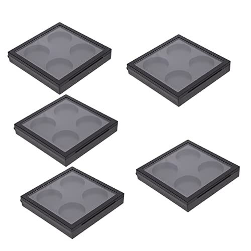 PATKAW 2 Juegos Sombra De Ojos En Mostrar Cajas De Joyas Para Mujeres Recargable Tapas Almacenaje Maquillaje Organizador Cosmeticos Cajas De Sombras De Ojos Como Black 5 Piezas * 2