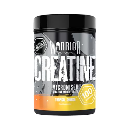 Warrior Creatine Monohydrate Powder – Micronised for Easy Mixing and Consumption – 100% Pure Creatine – Proven to Improve Physical Performance & Recovery, 5g Servings (Tropical Sunrise, 500g)