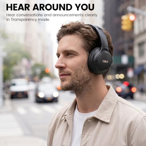 1Mii Y8+ Hybrid Active Noise Cancelling Headphones for Airplane & Travel | Bluetooth 6.0 Over-Ear, 100H Playtime, LDAC Wireless Hi-Res Audio, Deep Bass, Ambient Mode, Custom EQ via App, Home/Office - image 6