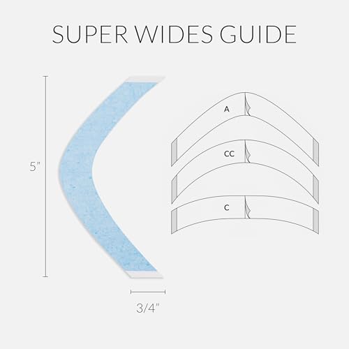 Image of Walker Tape Lace Front Support Tape 5 inch Superwide A Contour Tabs, Double Sided Wig Tape for Lace Wigs, Toupees, and Tape in Hair Extensions Human Hair, Hypoallergenic No-Shine Hairpiece Tape, 24 Pieces