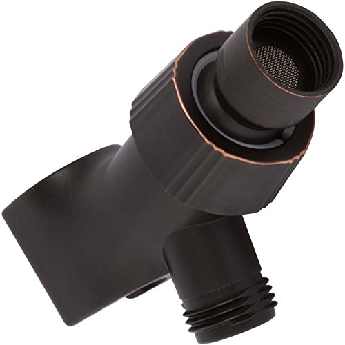 Shower Arm Bracket - Adjustable Handheld Shower Arm Mount & Holder With Brass Connector - Indoor And Outdoor Modern Bath Spa Fixture - Oil-Rubbed Bronze