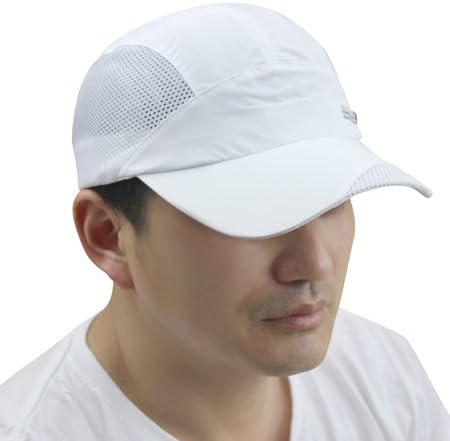 Men's Ultra Thin Big Brim UV Protect Peaked Mesh Taffeta Baseball Hat Cap Visor