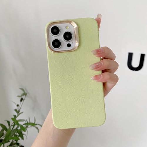 Coque iPhone 14 vert uni style minimaliste pour le quotidien