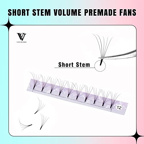 Eyelash Extensions 3D 4D 5D 6D 7D 10D Thickness 0.05/0.07/0.1 C/D Curl Eyelashes Short Stem Heat Bonded Premade Fans Russian Volume Pre-Fanned Lash Extensions Supplies (5D-0.07-C-8-15Mm) #TOP1