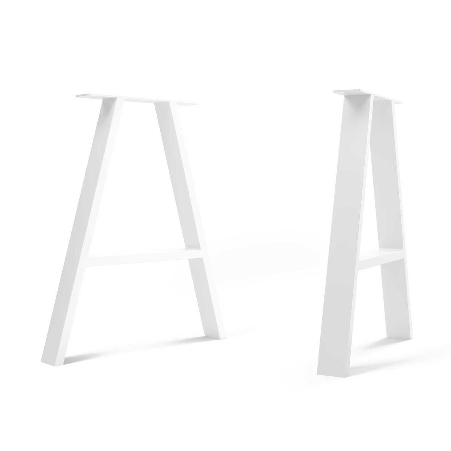 The Hairpin Leg Co. [HLC 2 x Industrial A-Frame Table Legs - Surface Conditioned Steel, Precision Laser Cut, TIG Welded with Free Screws, Build Guide and Floor Protectors - 71cm [Table, White]