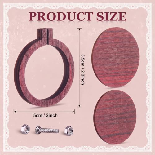 Image of Jetec 20 Pcs 2 Inch Mini Embroidery Hoops Wooden Cross Stitch Hoops,Brown | Ideal for Ornament Making, Jewelry DIY, Embroidery Crafts, Holiday Decorations, Handmade Gifts and Sewing Projects.