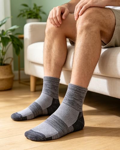 Image of 3 Pairs 90% Merino Wool Ankle Socks, Thin All-Season Casual Soft Breathable for Men Women
