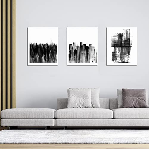 Black And White Wall Art - Prints Abstract Wall Art Pictures For Office Decoration 8X10In Modern Minimalist Style Writing Brush Line Paintings Decor For Bedroom Living Room Set Of 6 Pieces Unframed #TOP3