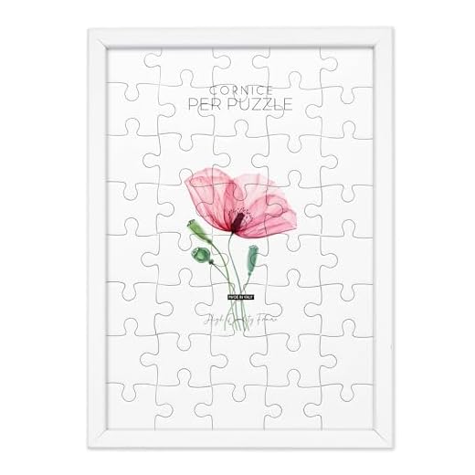 Lupia Cornice per Puzzle Bianca da Parete in Legno Optical White con Diverse Dimensioni 49x36 cm