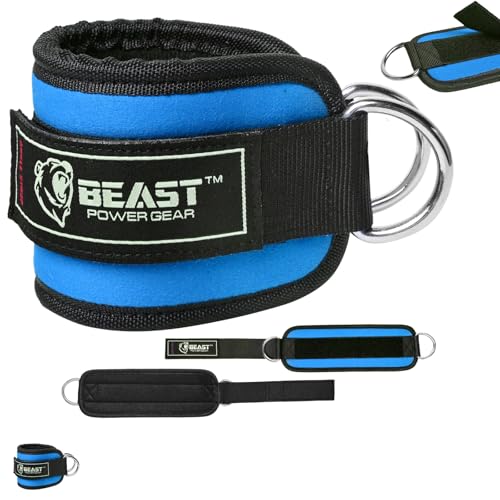 Beastpowergear Padded Ankle Strap for Cable Machine, Kickbacks, Glutes, Abs and Hip Workouts, Leg Extensions Adjustable Ankle Strap for Men Women