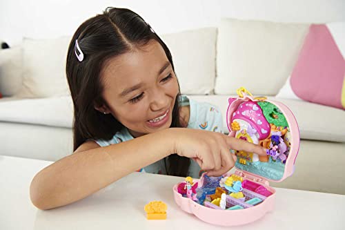 Polly Pocket Compact Playset, Unicorn Tea Party With 2 Micro Dolls & Accessories, Travel Toys With Surprise Reveals #TOP1