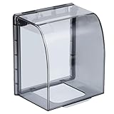 Frcolor 防水コンセントカバー 86型 コンセントカバー 赤ちゃん ソケットカバー 防滴 防塵 浴室 キッチン 屋外 水回り 取り付け簡単 両面テープ固定 ブラック 透明 スイッチカバー アウトレットカバーベビー