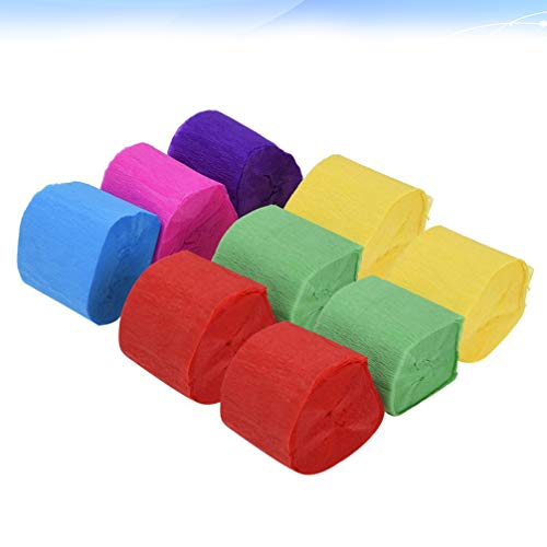 9 rolos de papel crepom NUOBESTY para aniversário, casamento, dia dos namorados, festa, decoração de