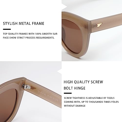VANLINKER New Version Trendy Polarized Cat Eye Sunglasses for Women Retro Oversized Sunnies VL96903