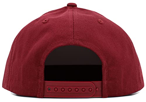 Image of KBETHOS Classic Snapback Hat Blank Cap Underbrim Cotton Wool Blend Flat Visor Adjustable Unisex