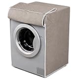 LYITZW 1 Coprilavatrice da Esterno Copri Lavatrice, Copertura Impermeabile Anti-Polvere e Anti-UV, Protezione per Lavatrice a Carica Frontale, Biancheria da Bagno e Lavanderia, 60x63x84cm, Marrone