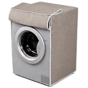 LYITZW 1 Stuk Buitenwasmachinehoes - Wasmachinehoes voor Binnen & Buiten - Dikke Beschermhoes met Vooropening - Voor Voorlader Wasmachine 56x60x83 cm - Koffiebruin