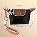 Mini Nylon Dumpling Bag, Detachable Nylon Wrist Strap Coin Purse, Women’s Cute Change Purse Wallet with Zipper & Keychain for Travel and Storage