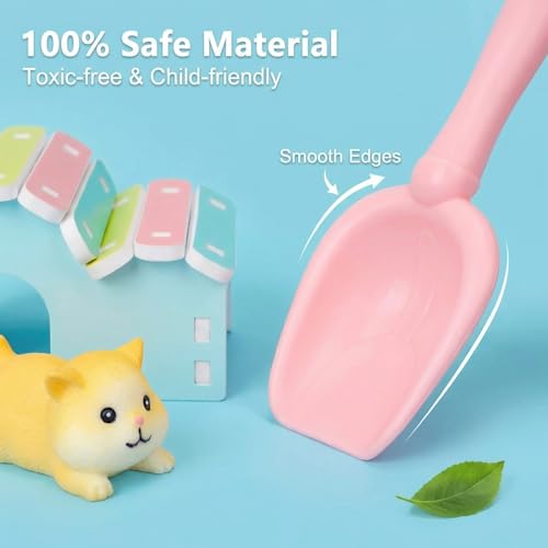 Image of Carolart Hamster Sensory Bin, Animal Play Set, Sand Box with Glow Stones | Rabbit and hamster pretend play sandbox, sensory sand activity, pet habitat toy, gift for kids ages 3-8