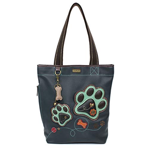 Chala Handbags Paw Print Everyday Zip Tote Shoulder Bag - Dog Mom Dog Lover -  Chala Group