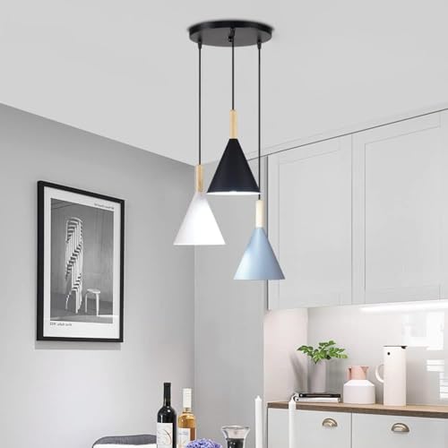 Luminaire suspendu de restaurant pour éliminer les zones d'ombre, lustre 3 lumières en fer