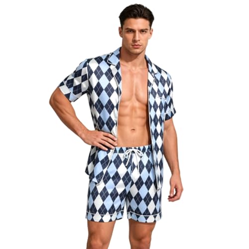 Pyjama homme satin ensemble de nuit léger contre la chaleur