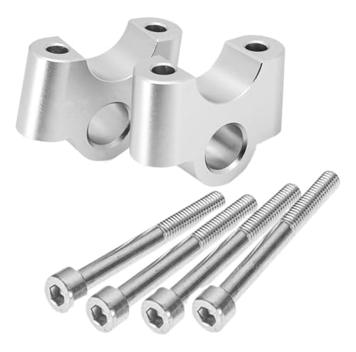 Lenkererhöhung 32 mm for BMW R1200GS, R1250GS, LC Adventure, ADV, S1000XR, Kabelbinder-Verlängerungsadapter(Silver)