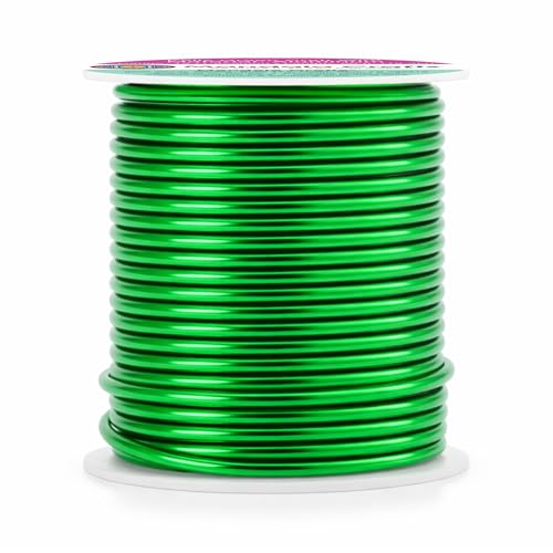Image of Mandala Crafts 13 Gauge Kelly Green Anodized Aluminum Craft Wire, 60 FT | Colored, Flexible, Bendable, for Bonsai, Armature, Sculpting, Wire Wrapping, Jewelry Making, Weather & Tarnish Resistant