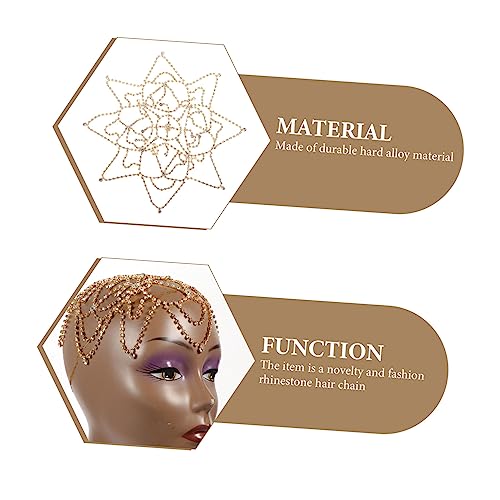 Chaîne de tête rétro VICASKY pour coiffure de mariage bohème multi-couches - 2