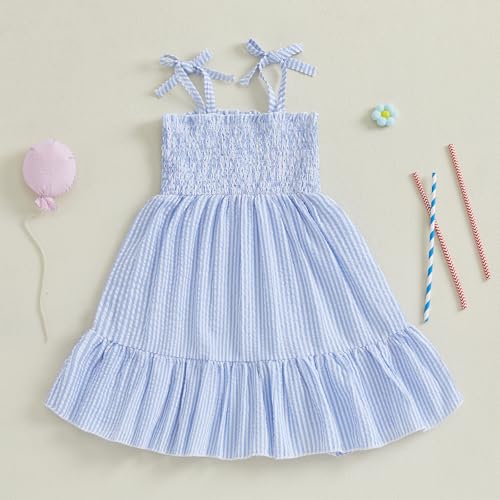 4th of July Toddler Baby Girl Outfit USA Dress Bowknot Halter Fouth of July Dresses Girls 4th of July Clothes3