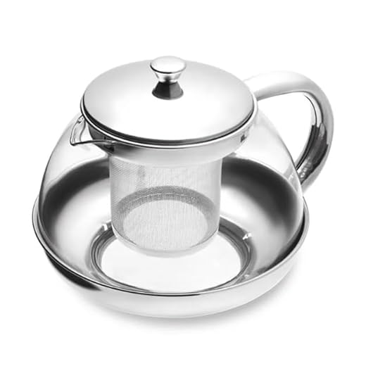 Jarra con Filtro para Infusiones, Té y Café. Tetera de cristal con filtro de aluminio para Té suelto. Infusionador. Kettle. (600ml)