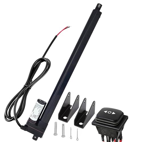 Urant 103 12 Inch Linear Actuator,1000N Speed 10Mm/S Heavy Duty 12V Linear Actuator,Instantaneous Waterproof Switch With Mounting Bracket,For Automotive cover