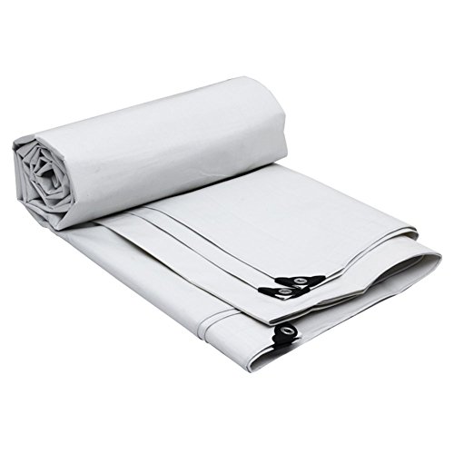 Preisvergleich Produktbild LXLA- Plastiksonnenschutz-Plane Mit Ösen-regendichten Planen-Blatt-wasserdichtem Schuppen-Stoff-Markisen-Schatten - 185g / M², Weiß (größe : 10m x 6m)
