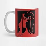 Hochwertiger Keramikbecher ZIQIBINGYANZIYU Picasso-Kuss-abstrakte Grafik 11 Unze-Kaffee-Tasse