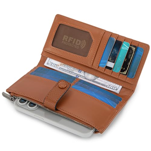 Image of Montana West Wallet Women RFID Blocking Wallets, Card Cases & Money Organizers Wallets with Zipper Coin Pocket, 3 Brown, 7.8 inch * 4.8 inch * 1.5 inch, Vintage
