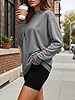 Trendy Queen Womens Spring Tops Oversized Long Sleeve T Shirts 2026 Basic Tee Fall Casual Workout Y2K Clothes, Grey, XXL #2