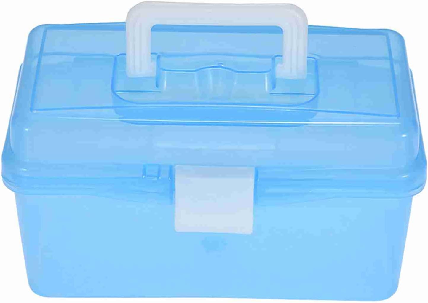 ZJchao Craft Organizers And Storage, Storage Bins With Lids Tool Box Organizer Clear Plastic Art Supplies Container (Blue)