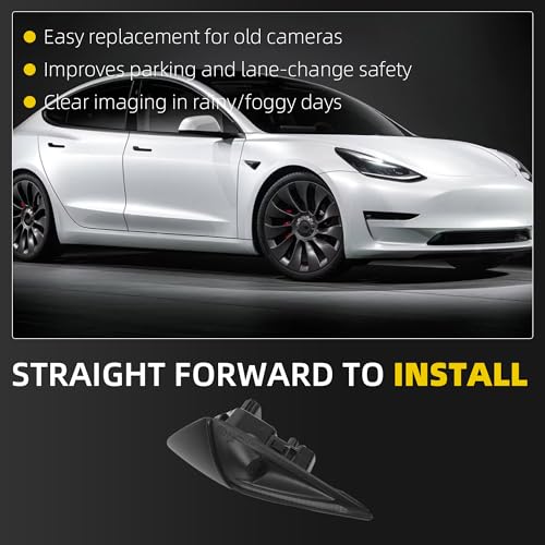 Image of Dasbecan Front Fender Camera Compatible with Tesla | for Tesla Model 3 2017-2023 Model Y 2020-2025 Repeater Camera Right Passager Side Replace 1125107-50-G 1125107-50-J