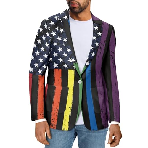 Sprowallow Men's Casual One Button Blazers Lightweight Jacket Sports Coat with Pockets Fit Business Suit