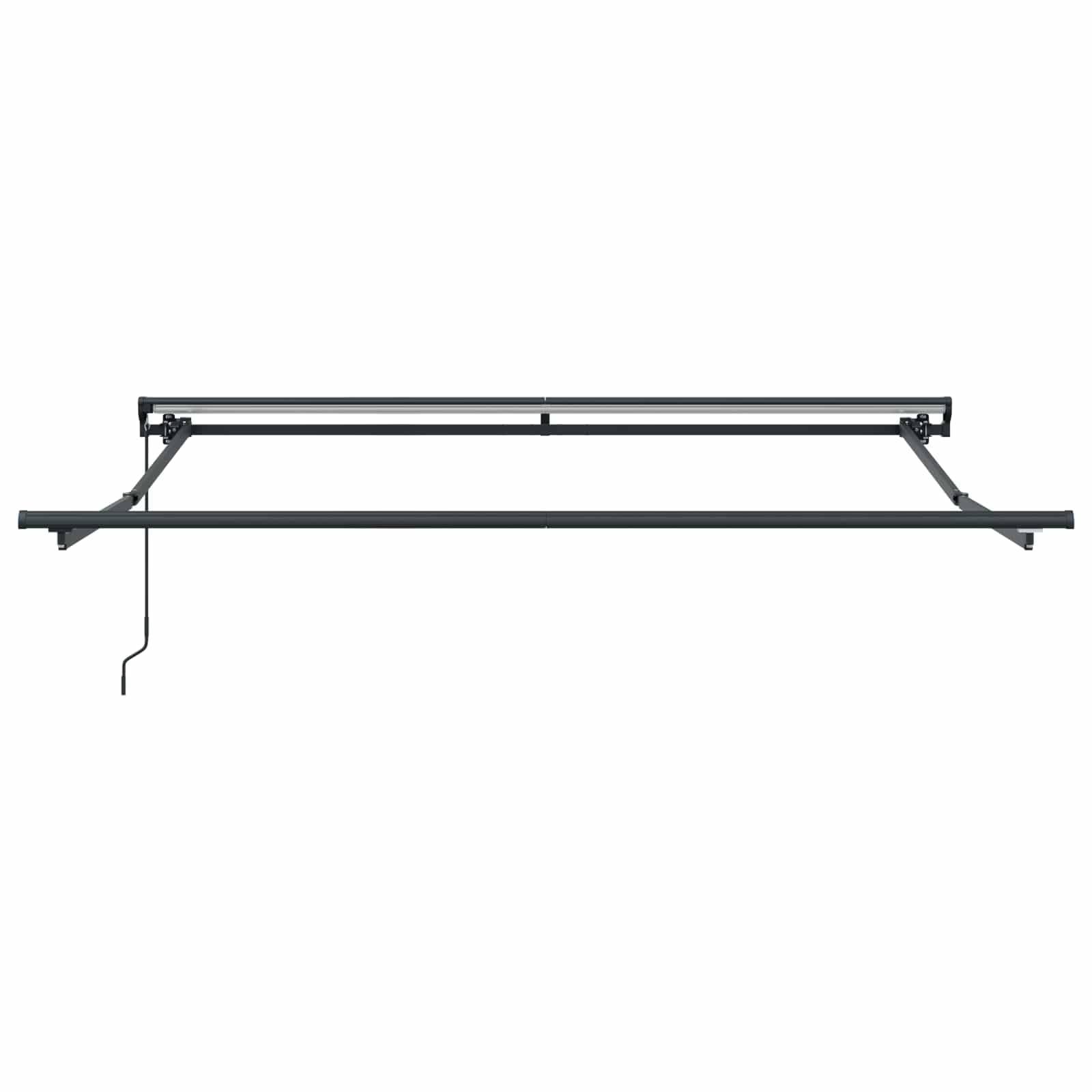 Toldo retráctil azul blanco 350 x 250 cm, toldo con brazo articulado para terraza y jardín, protección solar manual de poliéster y aluminio para exteriores