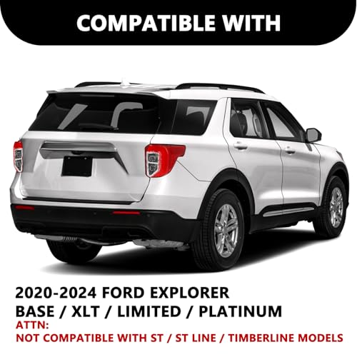 Image of Aosky LED Tail Light Assembly Compatible with 2020-2024 Ford Explorer Base /XLT /Limited /Platinum Rear Taillight Brake Signal Lamp (Black Reflector)