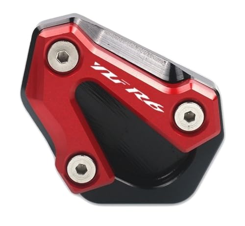Extension béquille latérale moto YZF-R6 plaque agrandissement support aluminium CNC rouge 2006-2016